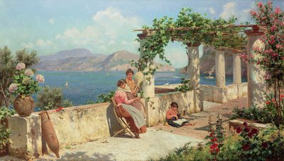 Figuren auf einer Terrasse in Capri von Robert Alott